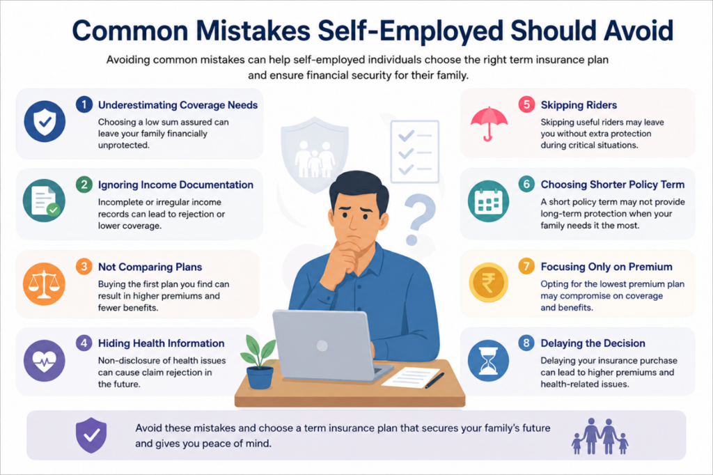 term insurance mistakes self employed should avoid.