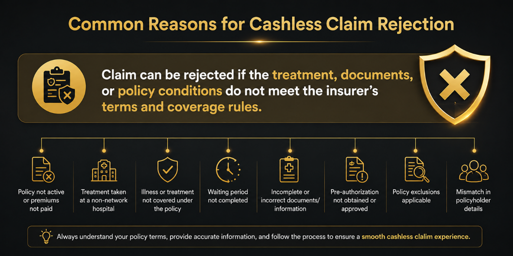 why cashless insurance claims get rejected